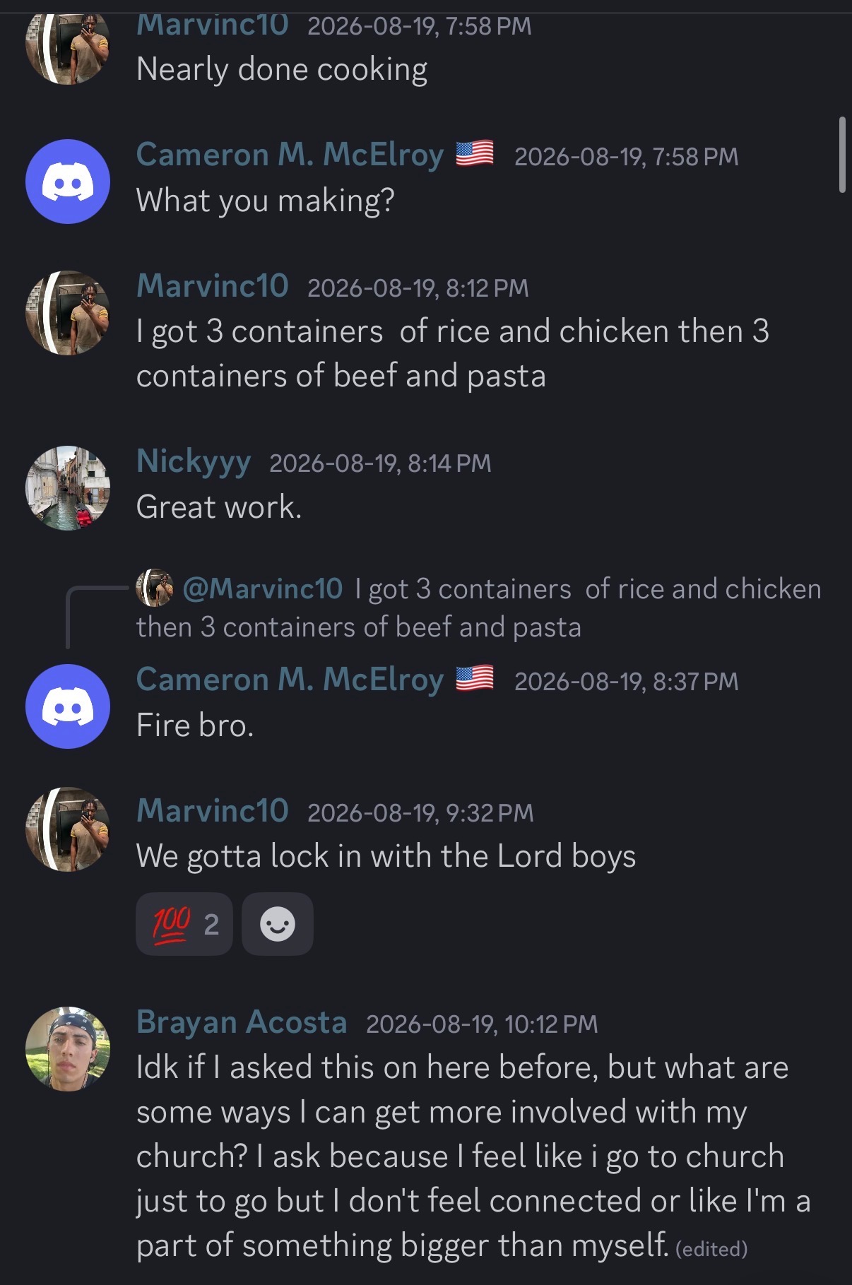Private Discord community chat between members